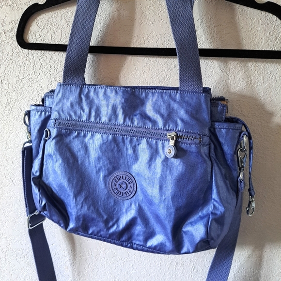 Kipling Elysia Blue Metallic Shoulder Bag - Picture 2 of 6